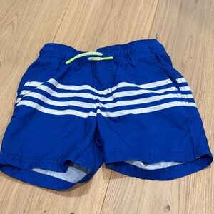 Cat & Jack Blue and White Striped Kids Swim Trunks